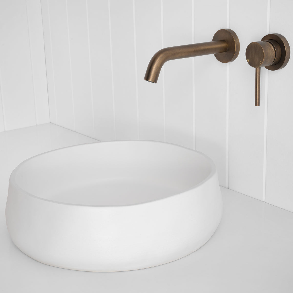 Milano Wall Spout Plus Wall Mixer - Antique Brass