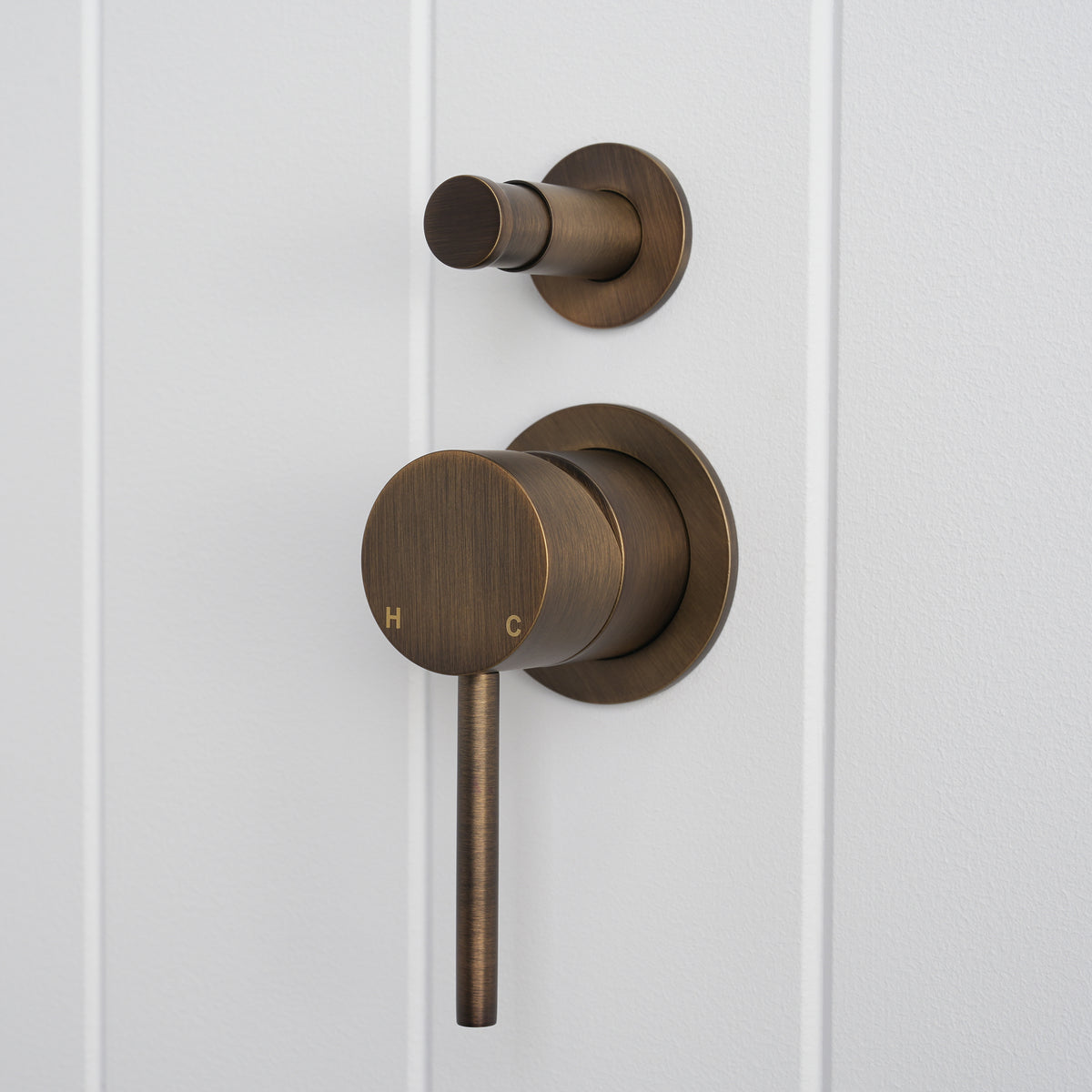 Cannes Wall Mixer With Divertor - Antique Brass
