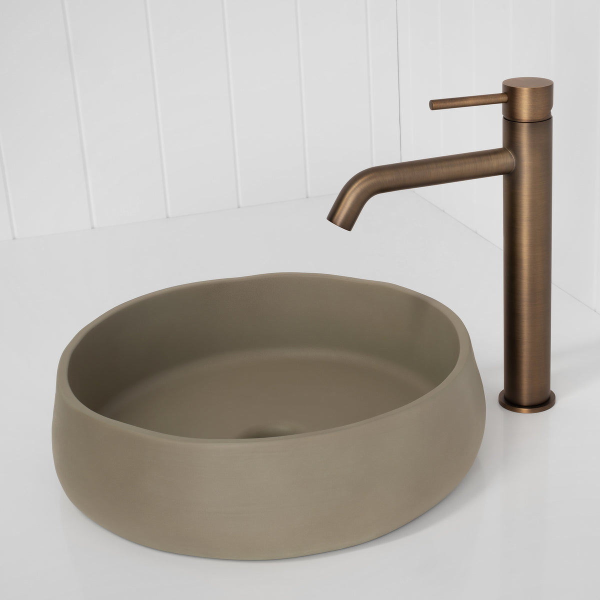 Vienna Tall Basin Mixer - Antique Brass