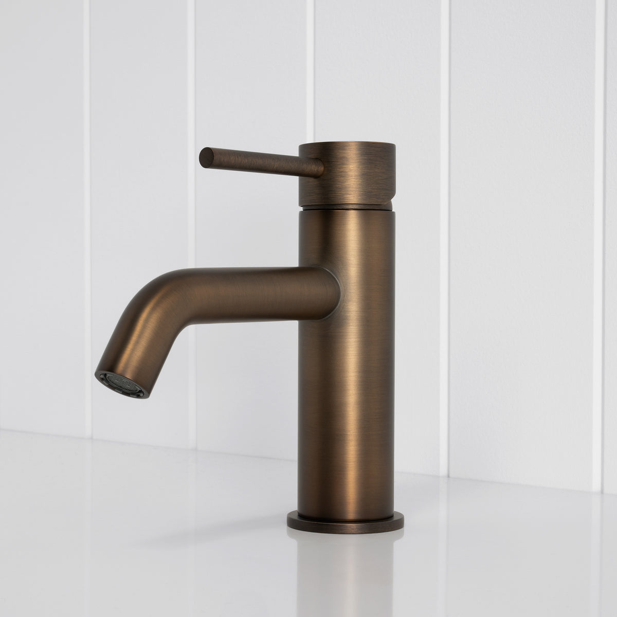 Vienna Short Basin Mixer - Antique Brass