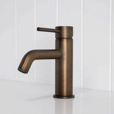 Vienna Short Basin Mixer - Antique Brass
