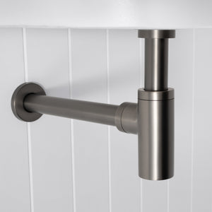 Firenze Basin Bottle Trap — Brushed Gunmetal