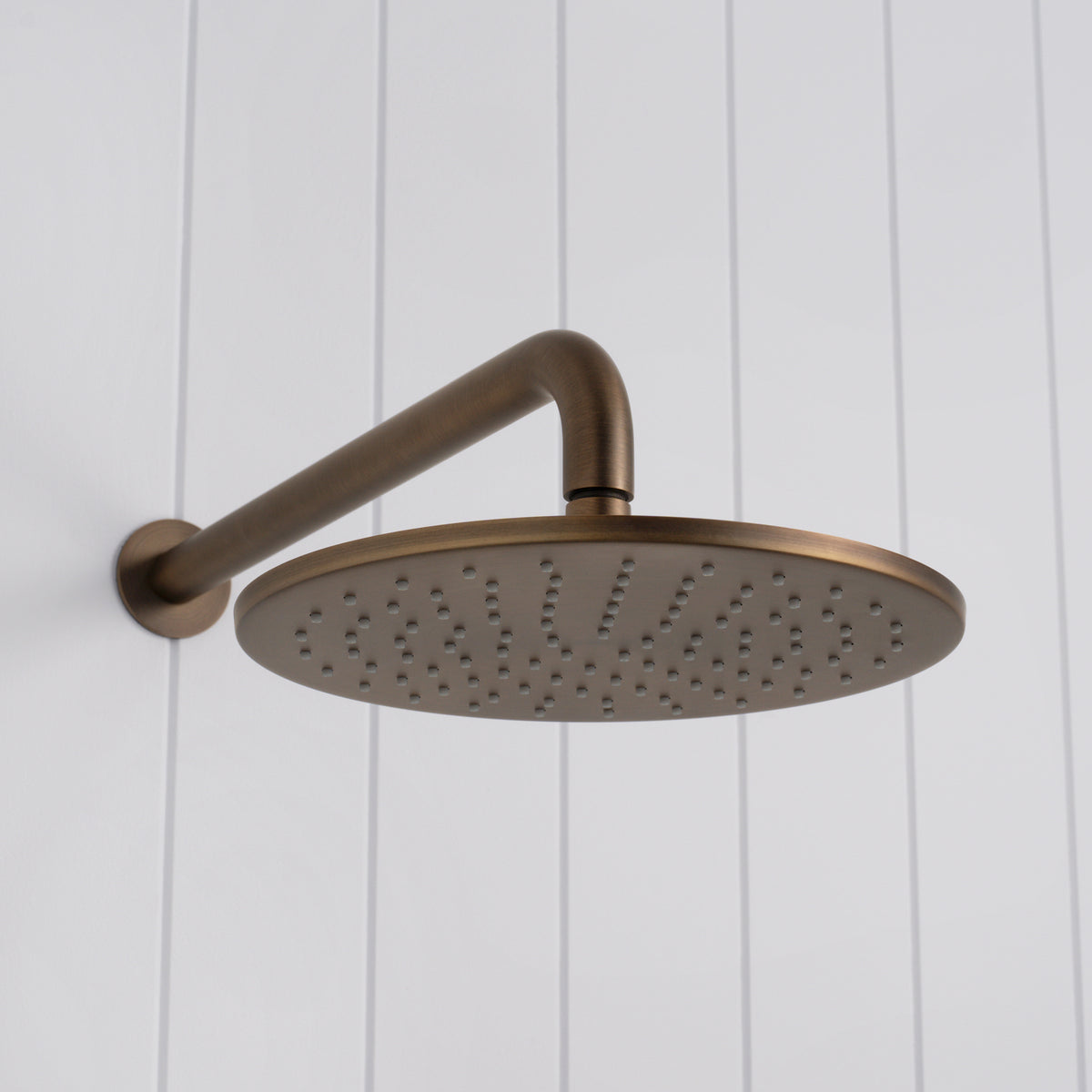 Bordeaux Wall Mounted Shower Head with Arm - Antique Brass