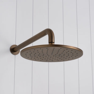 Bordeaux Wall Mounted Shower Head with Arm - Antique Brass
