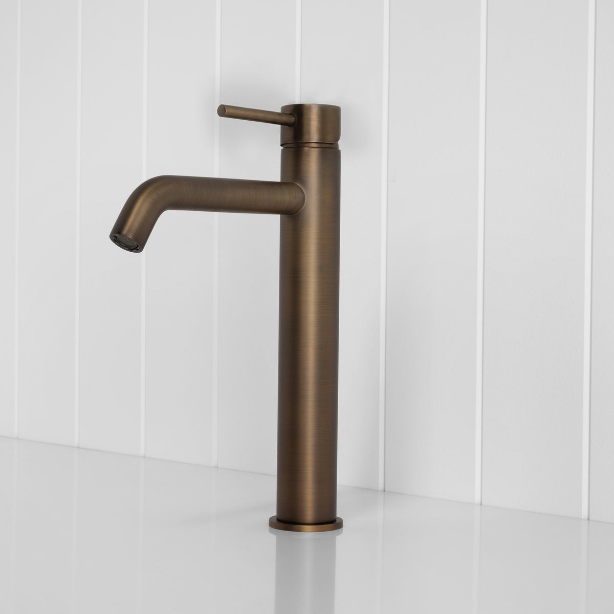 Vienna Tall Basin Mixer - Antique Brass