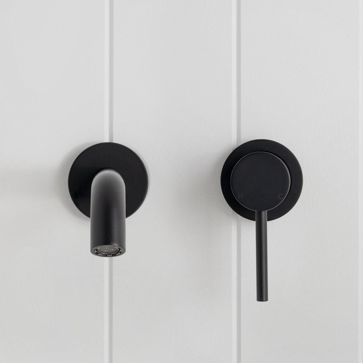 Milano Wall Spout Plus Wall Mixer Matte Black