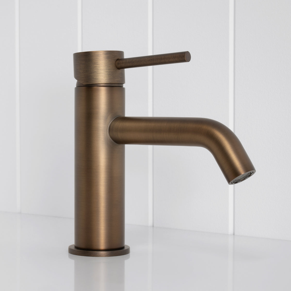 Vienna Short Basin Mixer - Antique Brass