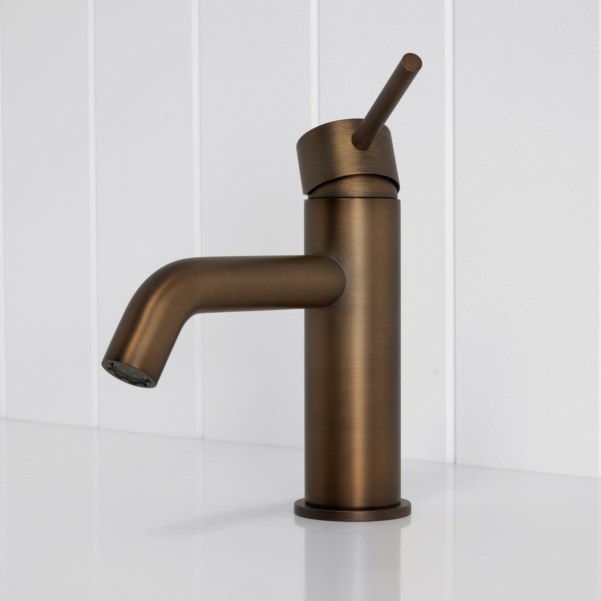 Vienna Short Basin Mixer - Antique Brass