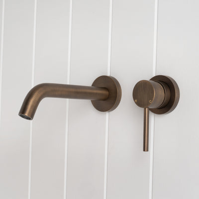 Milano Wall Spout Plus Wall Mixer - Antique Brass
