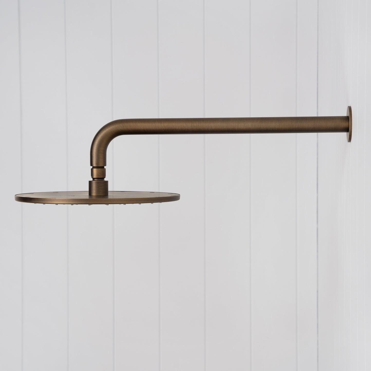 Bordeaux Wall Mounted Shower Head with Arm - Antique Brass