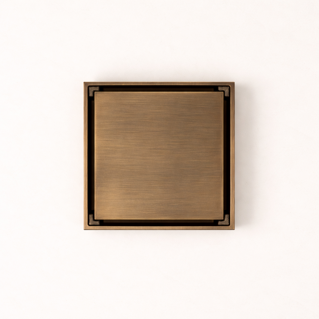 Granada Tile Insert Floor Waste Antique Brass