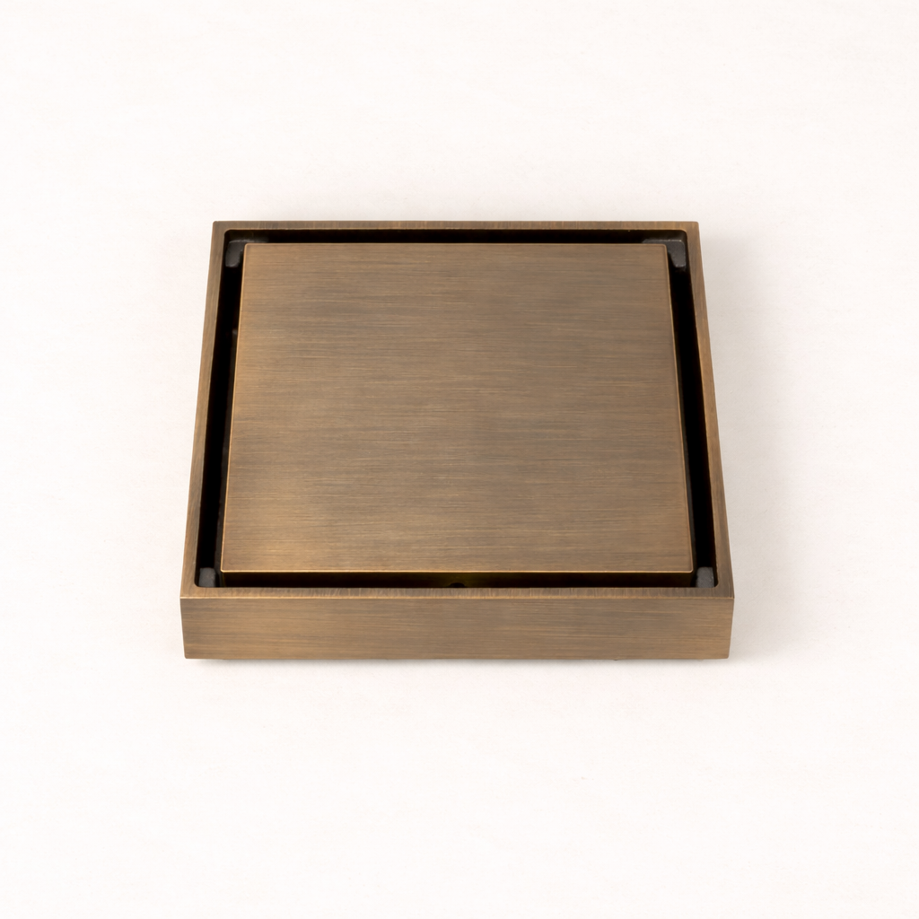 Granada Tile Insert Floor Waste Antique Brass
