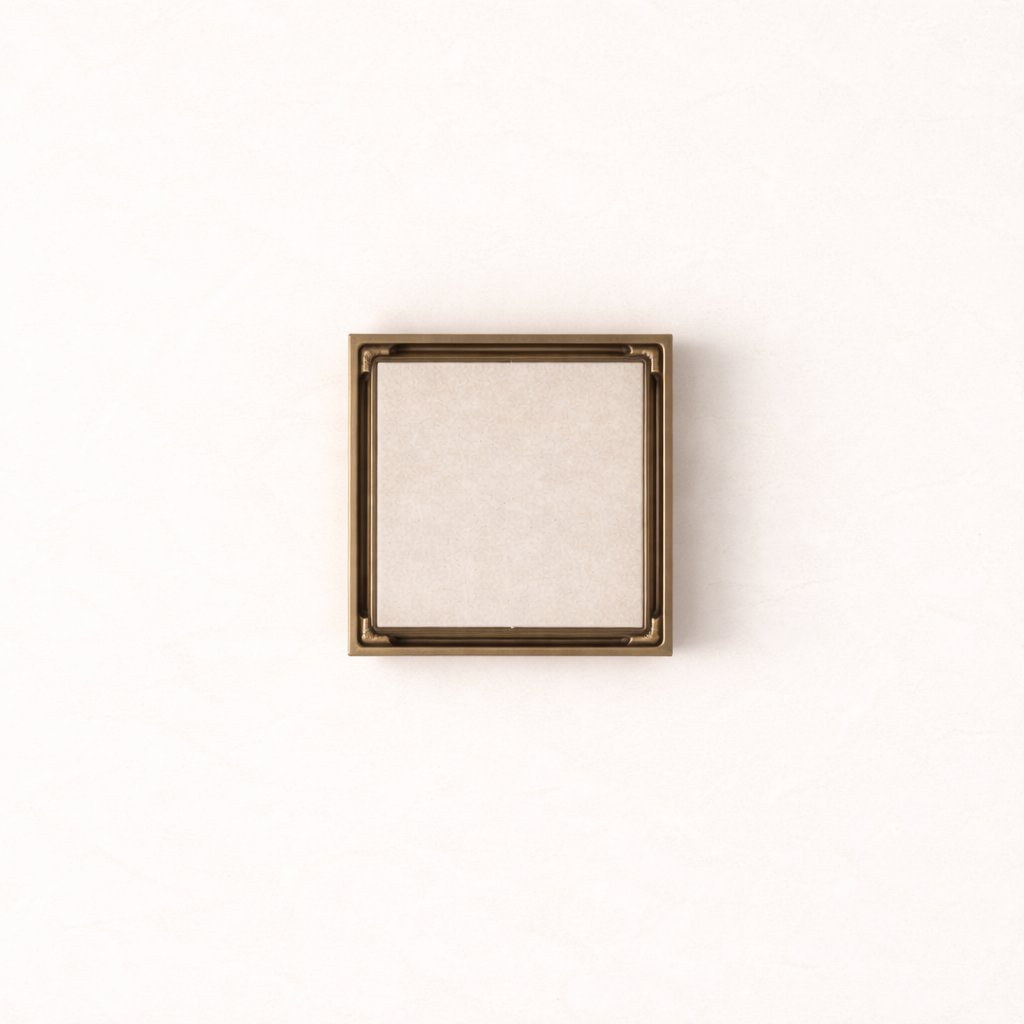 Granada Tile Insert Floor Waste Antique Brass