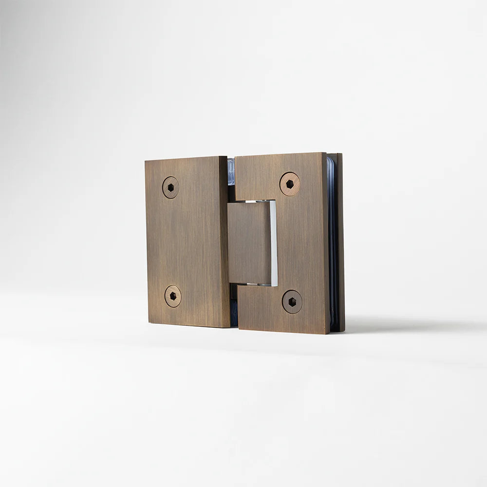 Geneva Shower Hinge Glass to Glass Antique Brass