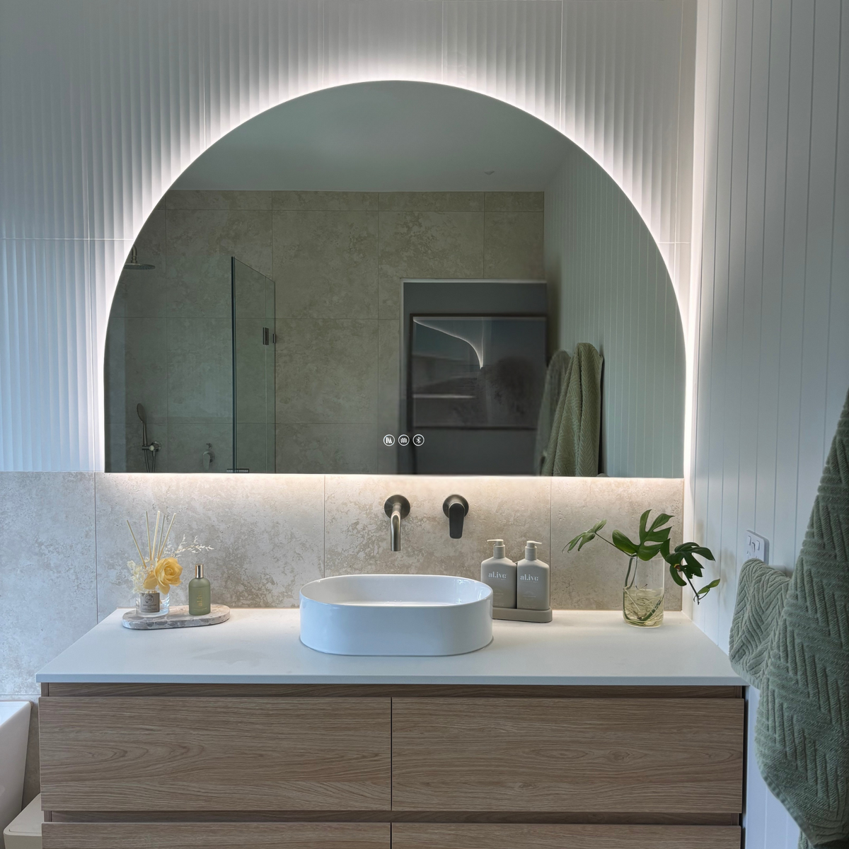 Santander Arch LED Bathroom Smart Mirror