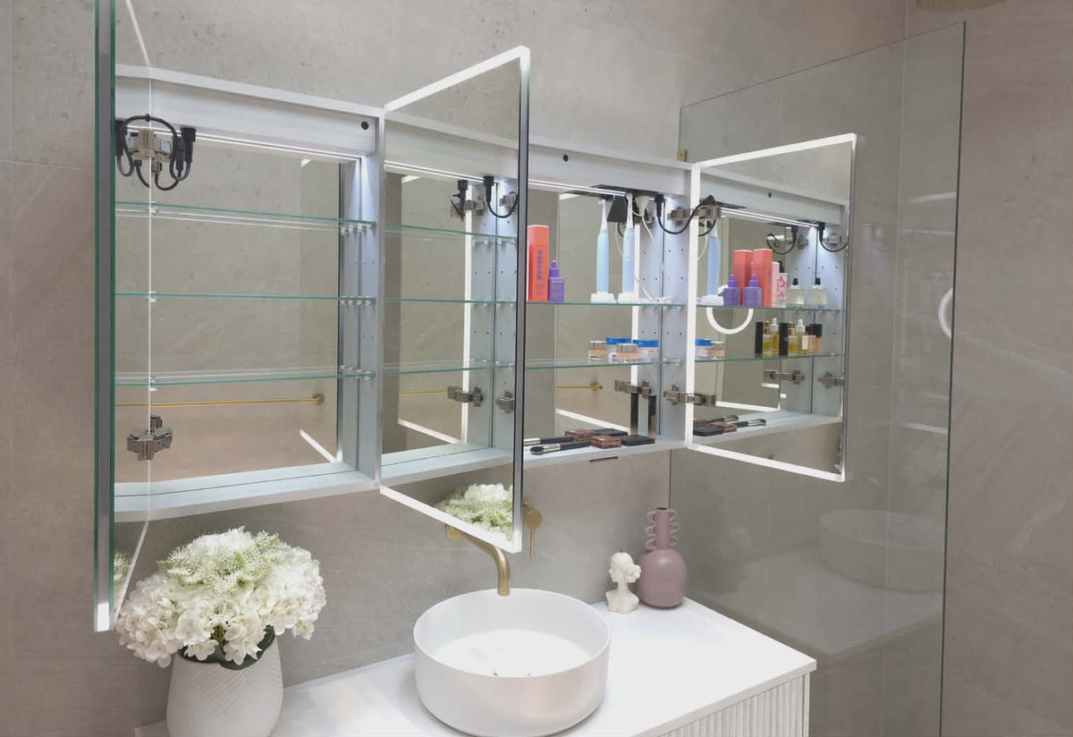 Madrid Frameless LED mirror cabinet with bluetooth speakers