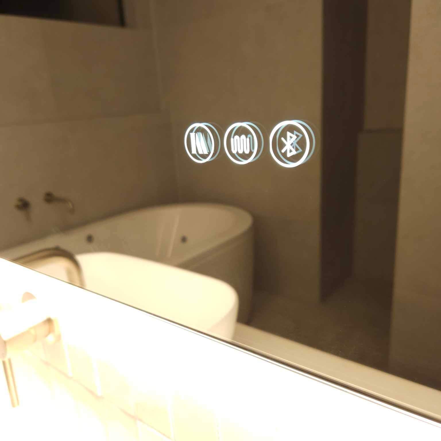 Functional Three-Touch Control Buttons on InVogue Large Smart Backlit LED Mirror