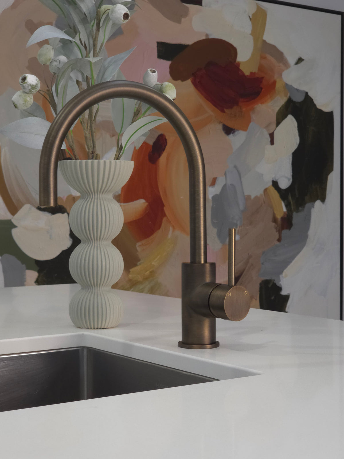 Como Kitchen Mixer Tap - Antique Brass