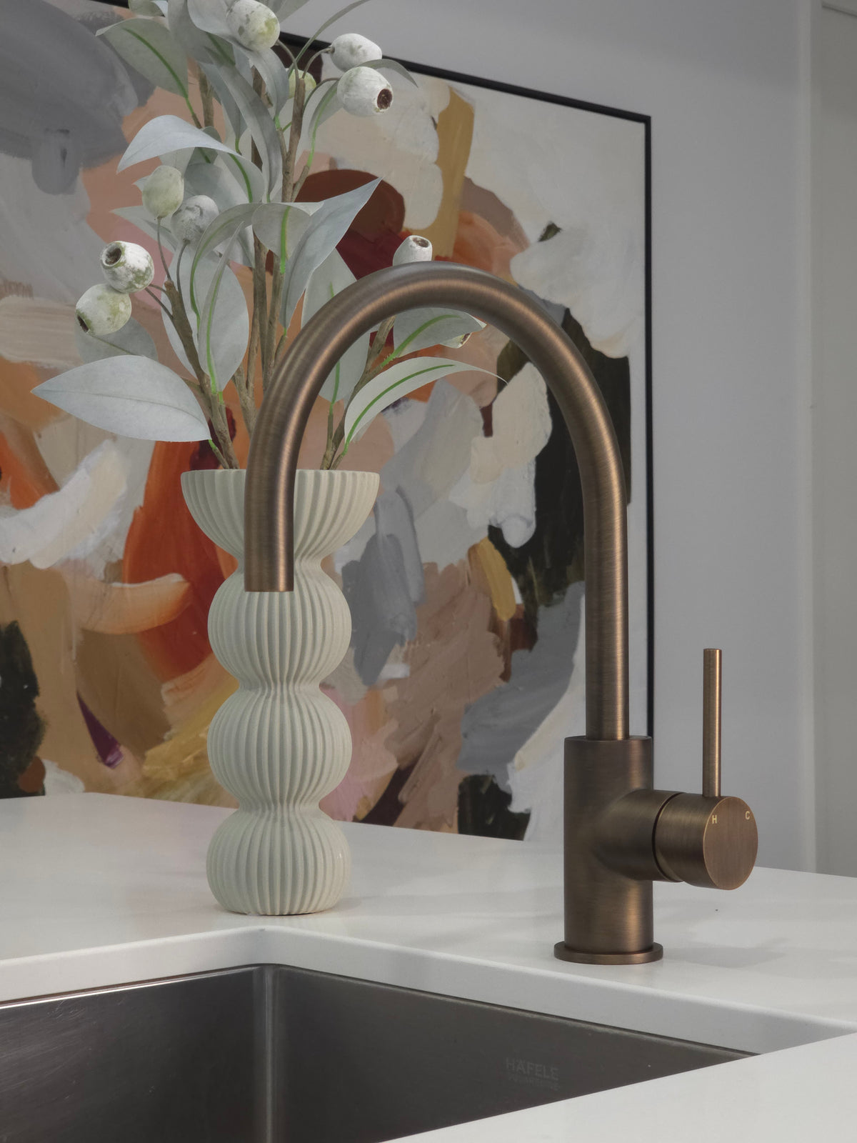 Como Kitchen Mixer Tap - Antique Brass