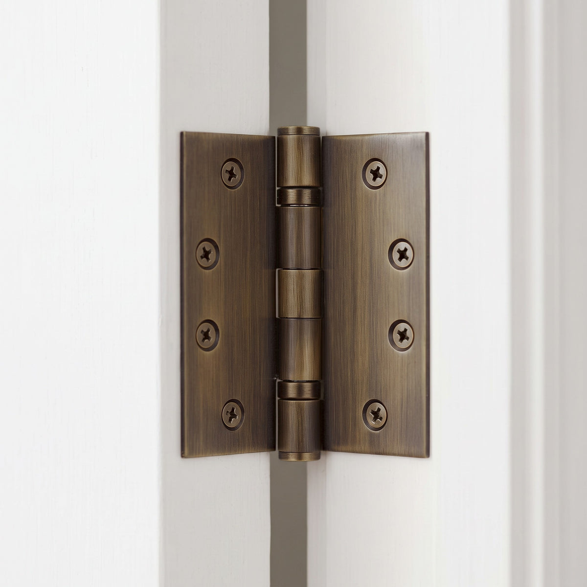 Close-up of the Venezia Door Butt Hinge in Antique Brass