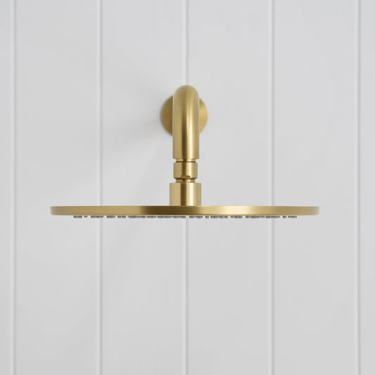 Bordeaux Wall Mounted Shower Head with Arm Brushed Brass