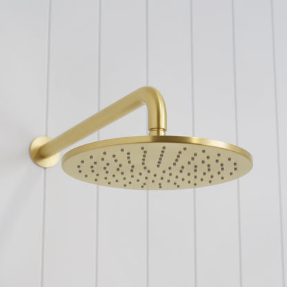 Bordeaux Wall Mounted Shower Head with Arm Brushed Brass