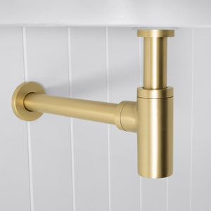 Firenze Basin Bottle Trap — Brushed Brass