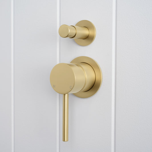 Cannes Shower Diverter and Mixer Brushed Brass