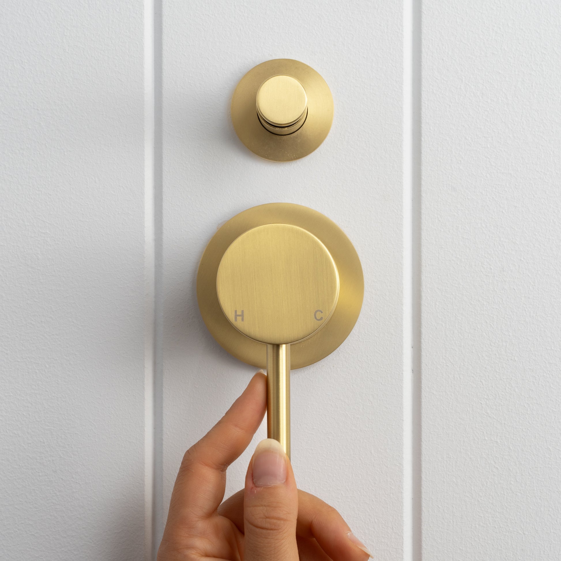 Cannes Shower Diverter and Mixer Brushed Brass