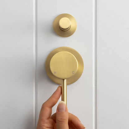 Cannes Shower Diverter and Mixer Brushed Brass