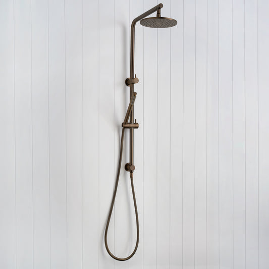 Corsica Dual Shower Head Antique Brass
