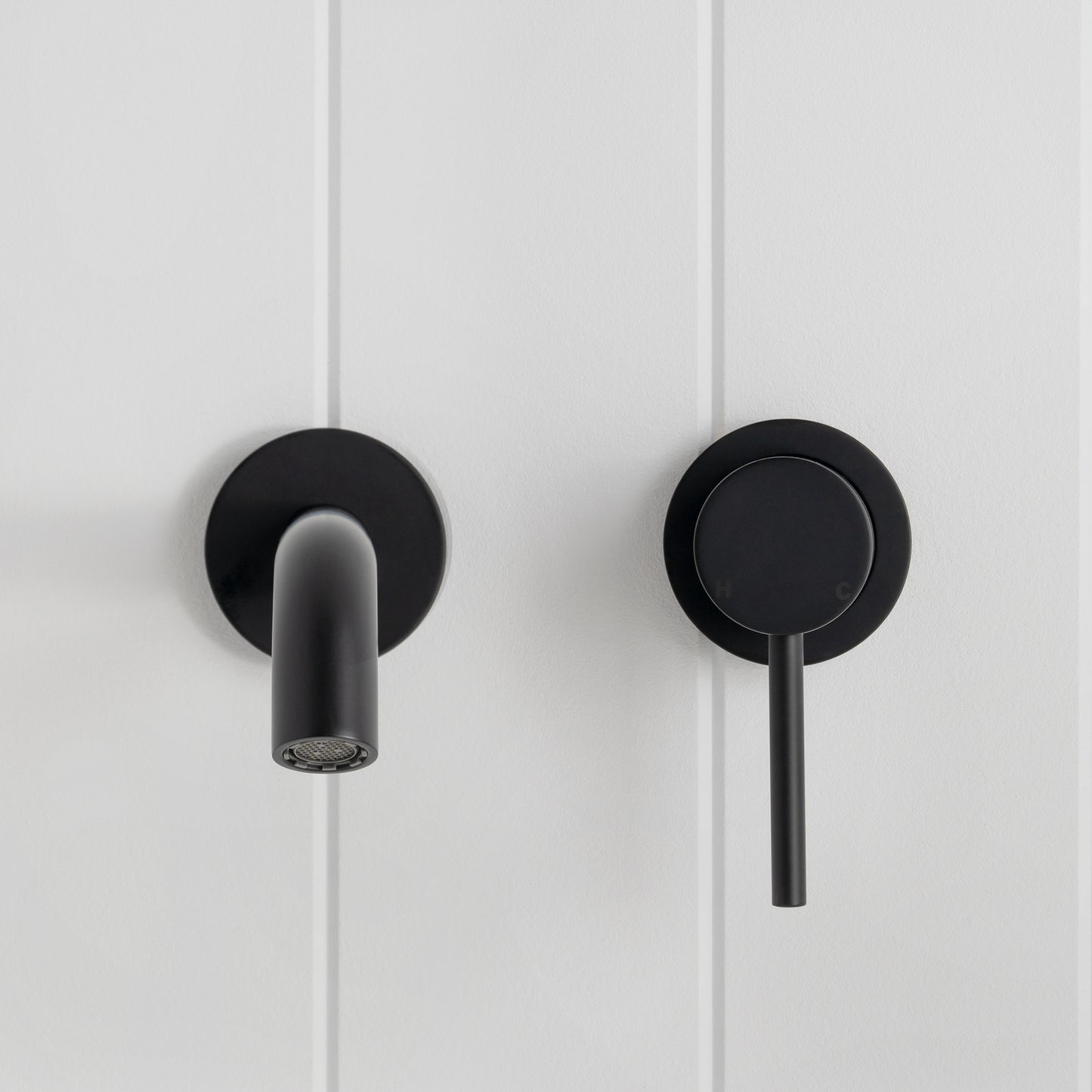 Milano Wall Spout Plus Wall Mixer Matte Black