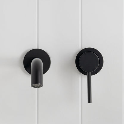 Milano Wall Spout Plus Wall Mixer Matte Black