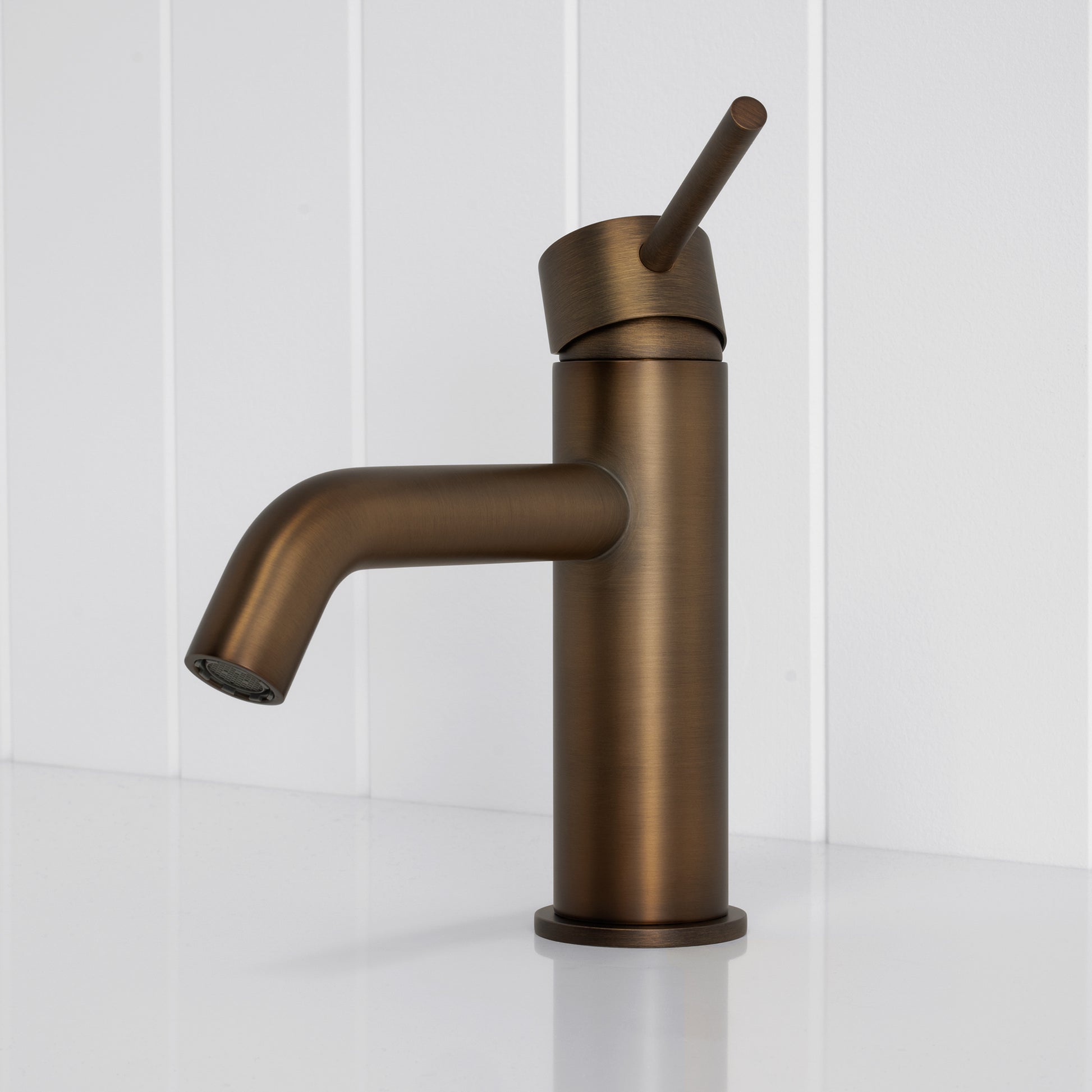 Vienna Short Basin Mixer - Antique Brass