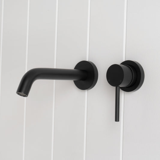 Milano Wall Spout Plus Wall Mixer Matte Black