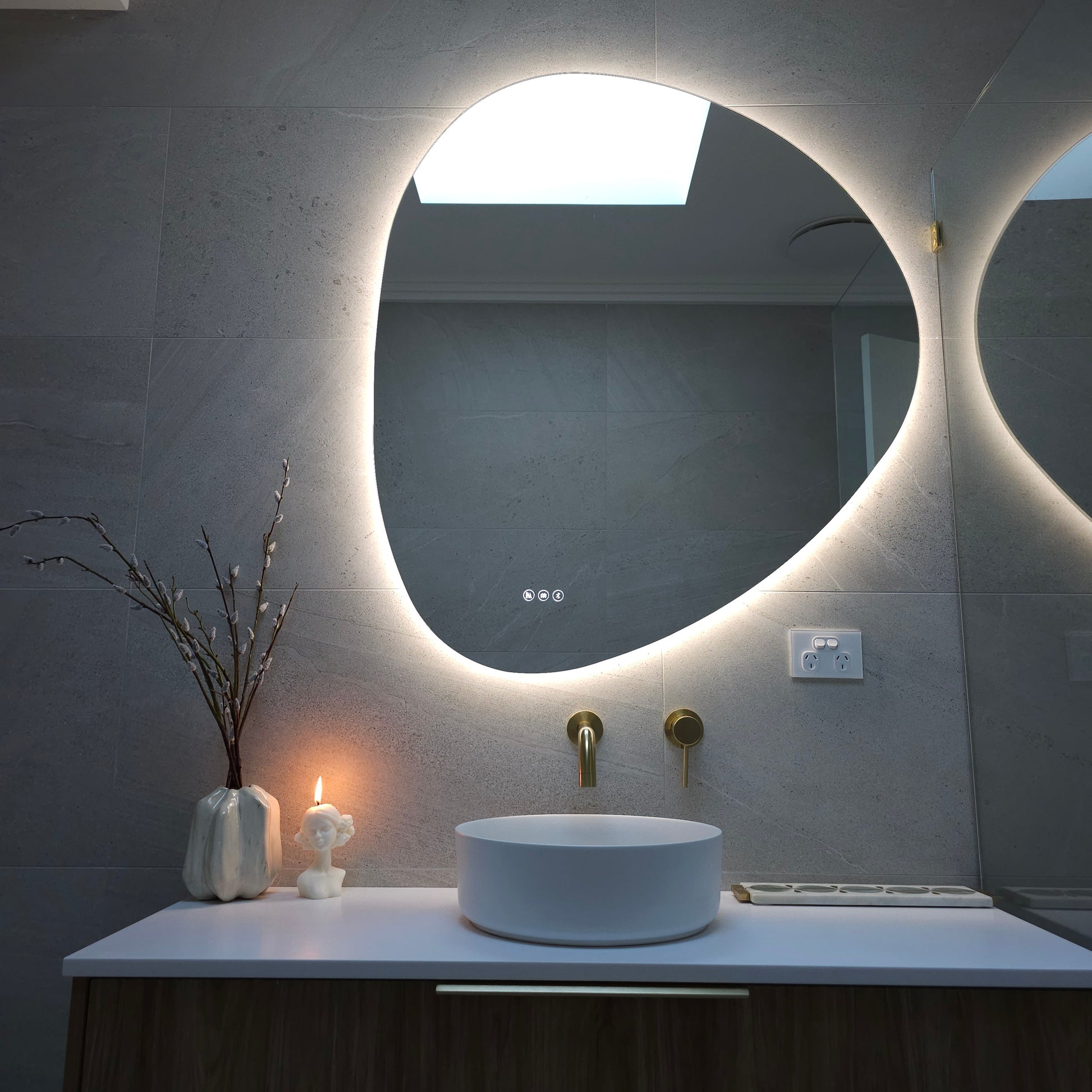 Lucca Irregular LED Bathroom Smart Mirror