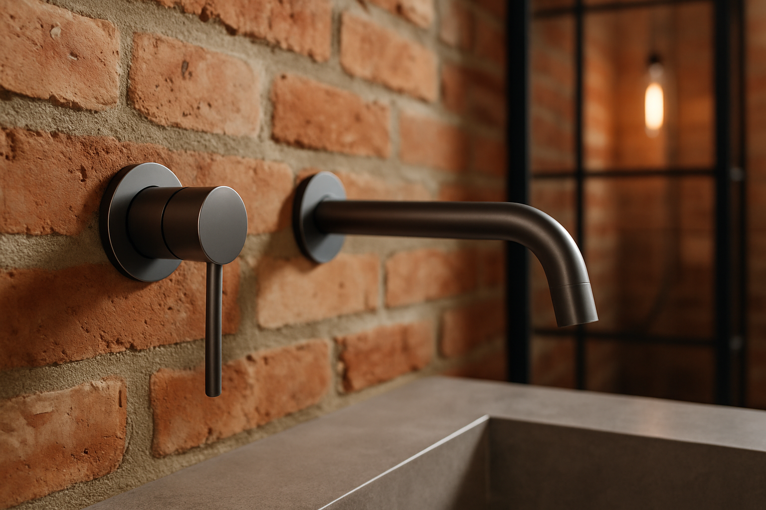 Milano Wall Spout Plus Wall Mixer Matte Black