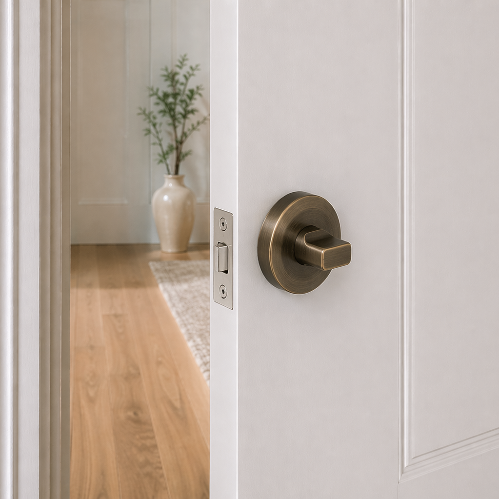 Prague Door Lock Antique Brass
