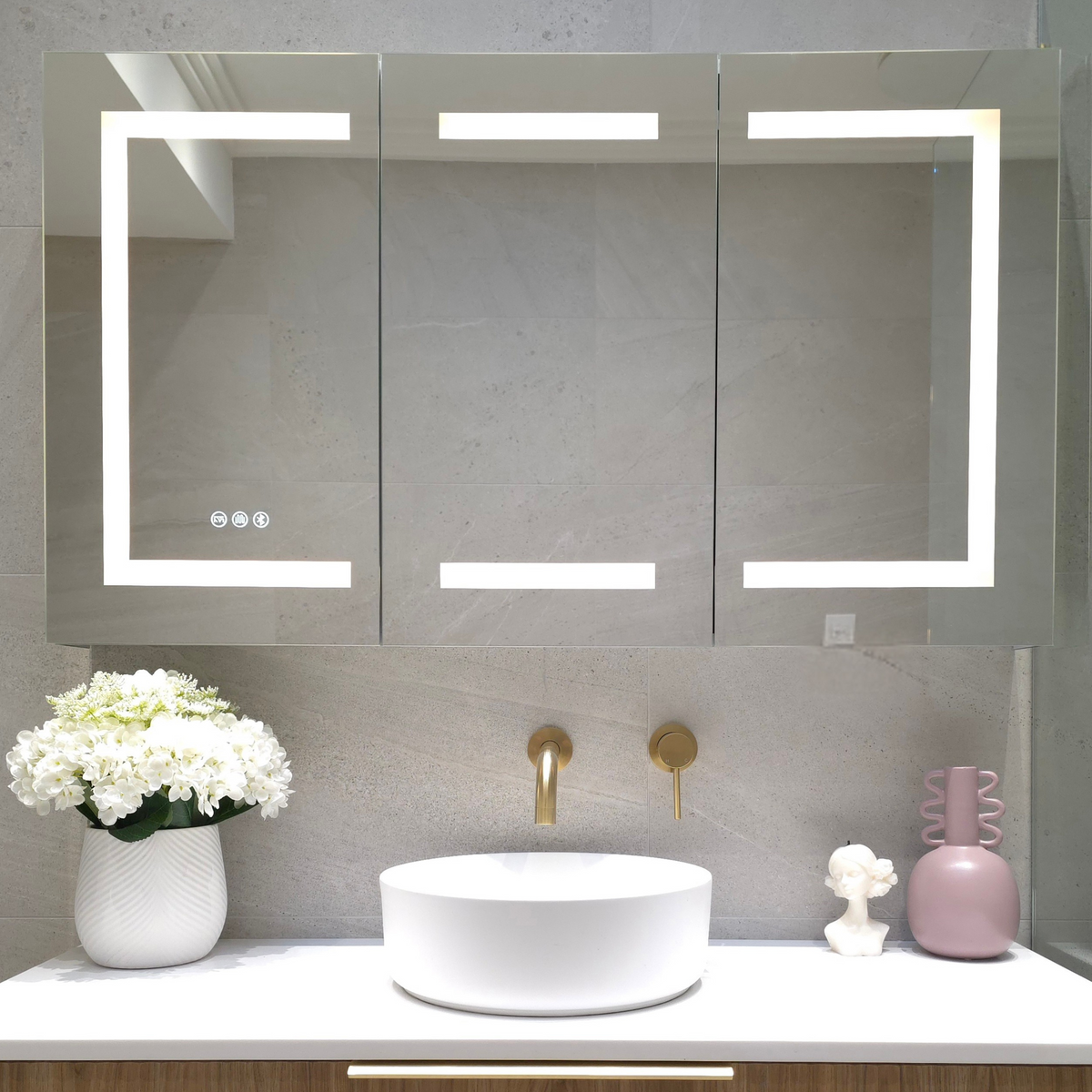 Rectangle frameless LED bathroom cabinet by Invogue