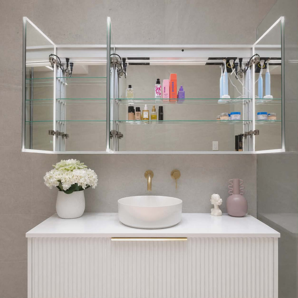 1200mm wide Frameless LED mirror cabinet with internal powerpoint by Invogue