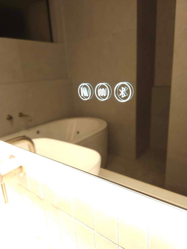 Functional Three-Touch Control Buttons on InVogue Large Smart Backlit LED Mirror