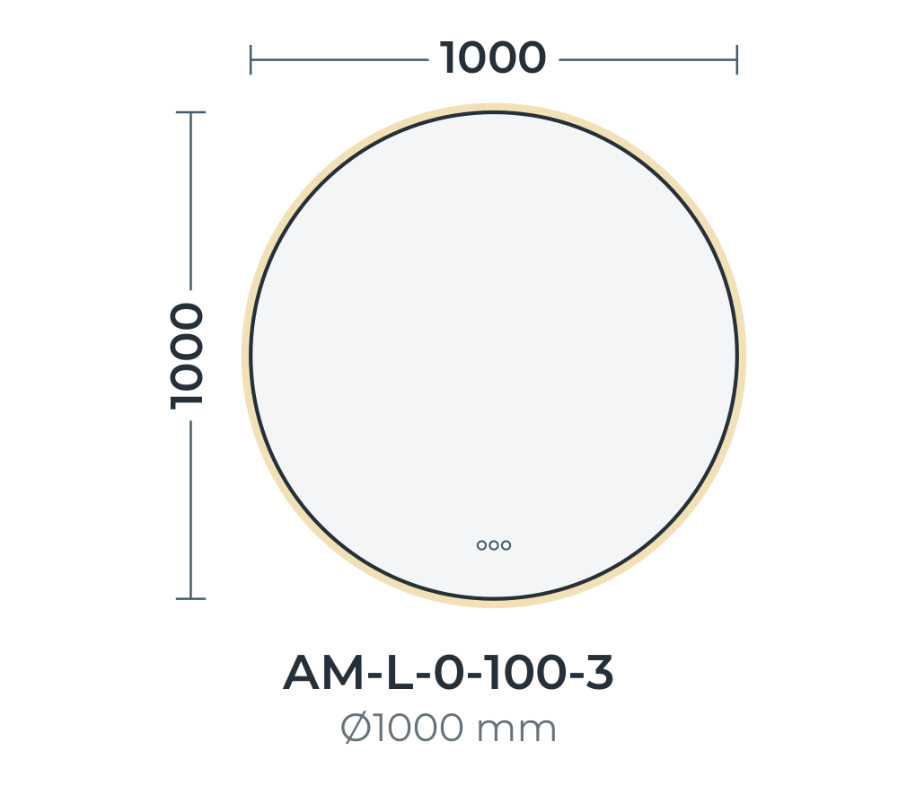 Amalfi 1000 mm round dimensions