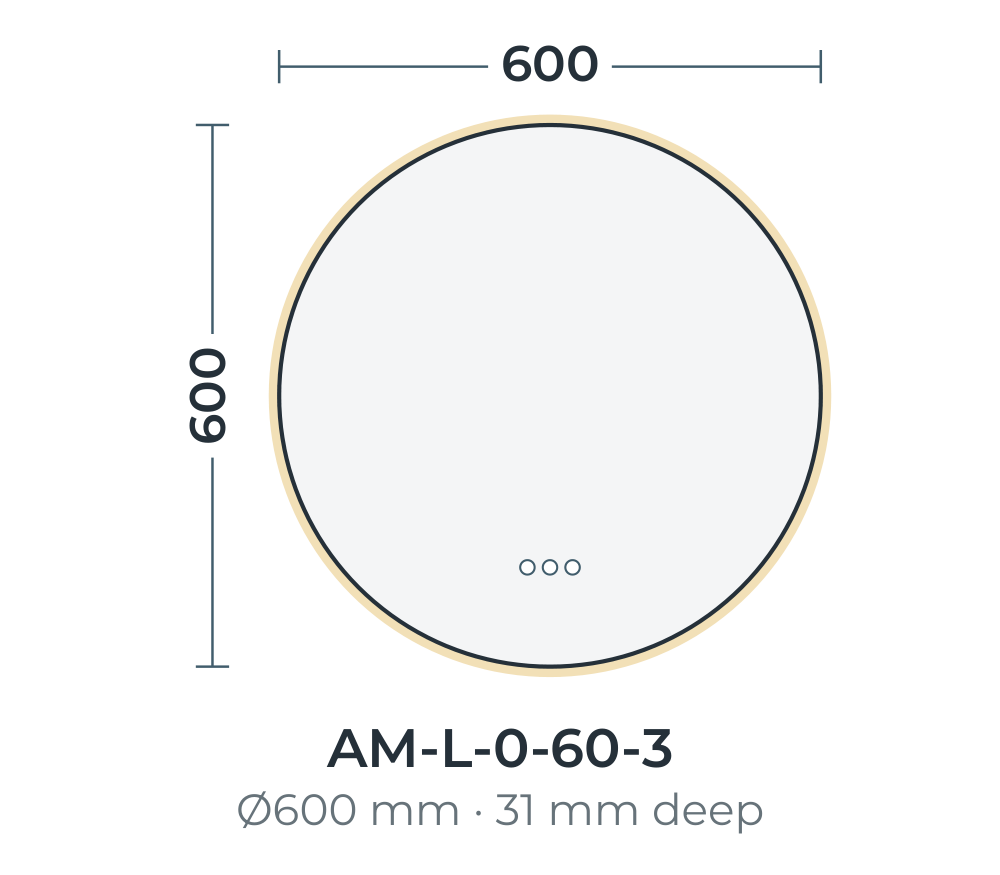Amalfi 600 mm round dimensions