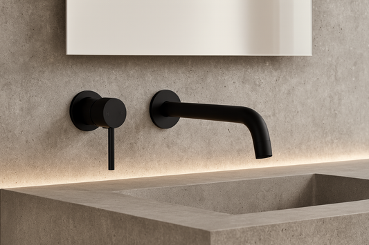 Milano Wall Spout Plus Wall Mixer Matte Black