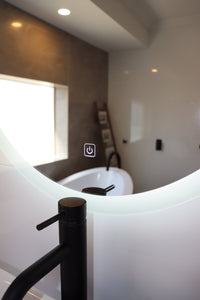 Easy Illumination Control with Oval LED Mirror's One Touch Button