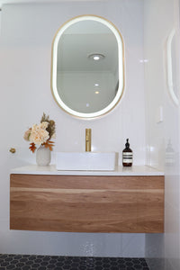  Minimalist Vanity Area in White and Brown Theme